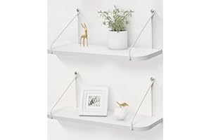 Afuly Mensola Da Parete Mensola In Metallo Bianco Legno Mensole Da Sospeso Mensola Da Parete Mensola Portaoggetti Per Pareti Cucina Arredamento Moderno Bagno Camera Dei Bambini Soggiorno Set Di 2