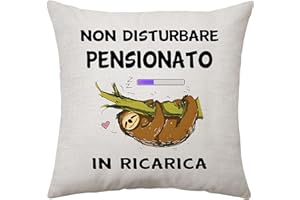 Aconesong Regalo per Pensionato Uomini Divertente Cuscino Copertura per Papa Zio Nonno Amico Compleanno Natale Regali per la Pensione Idee Regali per Lui 45 x 45 cm (Pensionato)