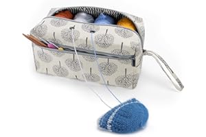Luxja Tasche für Wolle, Handarbeitstasche Häkeln, Stricken Tasche für Garn Stränge, Häkelnadeln, Stricknadeln (bis 10 Zoll) und Andere Kleines Zubehör