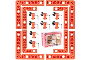 YUENGJGI Set di Morsetti Angolari a 90 gradi, Quadrato di Posizionamento, Morsetti Diritti, Attrezzo per Falegnameria, Adatto per Cornici, Armadi, Scatole, un set di 8 pezzi (10cm/8cm), con 8 Morsetti