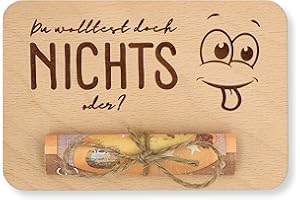 ZUKLA kleine Verpackung für Geldgeschenke 12 x 8 cm - Nichts Geschenk - Geldgeschenk Verpackung Holz - Eine Originelle Idee, Geld zu Verschenken - Geschenkgutschein