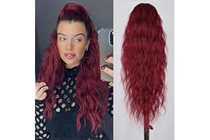 JUZIVIEE Pferdeschwanz Extensions Weinrot Lang Gewickelt Haarteil Ponytail Natürliches Kunsthaar Haar Haarverlängerunge Extensions für Damen Afro Zopf Ponytail ca.65cm 095F