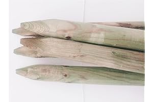 F&G Supplies 15 Pack - 1.2m (4ft) x 50mm Machined Round Wooden Treated Fence Posts Stakes Wood Fencing