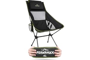 Ultraleichter klappbarer Campingstuhl mit Langer Rückenlehne und Kissen Outdoorstuhl Strandstuhl Reisestuhl Anglerstuhl - nur