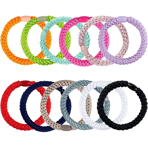 JIYIN 10er-Set Elastische Haargummis – Geflochten, Farbig, Schonend Für Dickes & Lockiges Haar