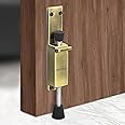 Plantex Kickdown Door Stopper Spring Loaded Telescopic Step On/Off Door Stopper Rubber, Adjustable Heavy Duty Door Locks Holder Stop/Release by Foot - (Brass Antique)