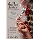 Transformacion Sa&ccedil; Klipsi Metal Toka Profesyonel 8 cm Metal Sa&ccedil; Klipsi 12'li Set - &Ccedil;elik Krom Kaplama Kuaf&ouml;r Tipi B&ouml;lme ve Şe