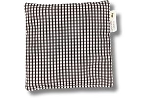 Franzis Nähstube I Poduszka z pestek wisni I 20x20cm I brazowy w kratke I 100% bawelna I Poduszka ziarnowa I Usmierzanie bólu I Podkladka grzewcza do