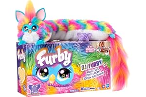 Furby DJ interaktives Plüschtier mit Musik mit Lichtern und Spielen – 5 Modi, 1000+ Kombinationen – spricht Französisch und Furbish – ab 6 Jahren – ohne App oder Internetverbindung – französische