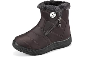 KVbabby Niños Botines Zapatos Botas de Nieve Invierno Fur Calentar Botas Al Aire Libre Boots Anti-Deslizante Zapatos Botas de Trabajo