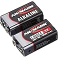 ANSMANN Red Alkaline Battery 9 V E-Block 6F22 Longlife Alkaline Battery General Use Remote Wall clock Flash Light Home toys Office 5 year shelf life (2 Shrink)