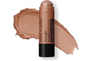 Wet n Wild, Mega Glo Vitamin E Makeup Stick, Wielofunkcyjny Rozświetlacz i Bronzer w Sztyfcie do Oczu, Policzków i Ust, z Formułą Umożliwiającą Budowanie i Rozcieranie, Desert Sands