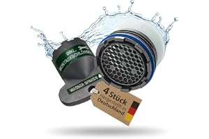 4 x M16.5 PERLATOR® vattenbesparande stråleregulator inklusive nyckel | ~ 5,7 l/min original strålregulator vattenkran fäste för armaturer med inre gänga