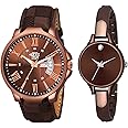 Swadesi Stuff Multi Color Analog Couple Watch for Men and Women - Combo of 2