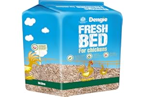 Dengie Fresh Bed for Chickens 50 Litre Bale - Chopped Dust Extracted Straw Bedding for Poultry - Includes Pine Oil - Compostable Bedding