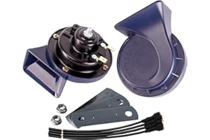 FARBIN Horn 12 V Car Horns Loud Dual Tone Waterproof Car Horn Electric Snail Horn Kit Universal for All 12 V Vehicles (12 V, Blue Horn)