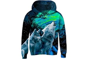 Loveternal Felpe Ragazzo Felpa Bambini Ragazzi Ragazze 3D Felpe con Cappuccio con Hoodie Tasche Manica Lunga Sweatshirt 5-13 Anni