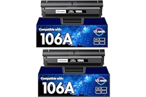 ‎UNIWORK Uniwork Kompatibel Toner als für HP 106A W1106A für Laser MFP-137fwg MFP-135wg 107w 137fnw 135w 135a 135r 107a 107r (2 Schwarz, Mit Chip)