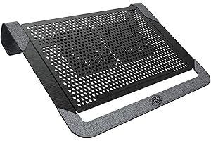‎COOLER MASTER CoolerMaster Notepal U2 Plus V2 Laptop-Luftkühler, zwei 80 mm bewegliche Lüfter, leichtes Aluminium-Kühlkissen, Polyesterfaser-Dacron und Aluminiummaterial, unterstützt Laptops bis zu 43,2 cm (17