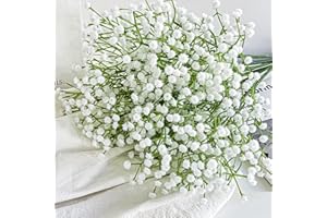 FORESTM 12 Pcs Artificial Flowers, Faux Flowers Real Touch Gypsophila Artificial Flowers Fake Flowers Babys Breath Bouquets for Wedding, Party, Diy Floral Arrangements, Home Decoration, Table Centerpieces