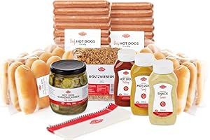 ‎HOT DOG WORLD HOT DOG WORLD - Classic Hot Dog Set "dänische Art" (41-teiliges Set) für 12 Hot Dogs (24 Stück, GEFLÜGEL)