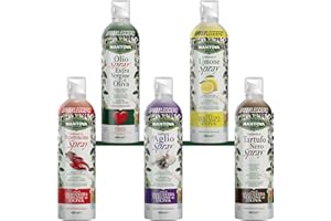 SPRAYLEGGERO 5 x 400 ml olio spray: olio extravergine d’oliva, condimento al limone, al peperoncino, all’aglio e al tartufo - Olio Spray Italiano – 100% Naturale,100% Leggero, 100% Facile