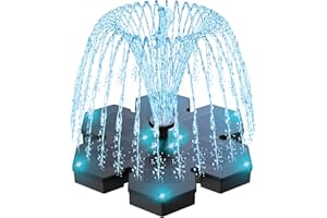 ‎SZMP SZMP Solar Fountain for Outdoors, 3.5 W LED Lights, Solar Fountain, Pond Pump with 8 DIY Effects, 2000 mAh Battery, Solar Floating Fountain Pump for Garden, Bird Bath, Pond, Fish Container