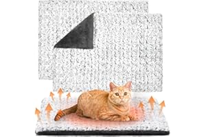 Papettly Manta Autocalentable para Gatos Perros, Manta Térmica para Gato 60x45cm Sin Electricidad, Almohadilla Térmica Mascotas para Cama o Jaula, Doble Cara de 5cm de Grosor, Lavable a Máquina(2Pcs)