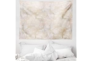 ABAKUHAUS Marmor-Druck Wandteppich, Pastellfarbener Stein Hintergrund Rissmuster Architektur und Baumaterial, aus Weiches Mikrofaser Stoff Wand Dekoration Für Schlafzimmer, 150 x 110 cm, Beige