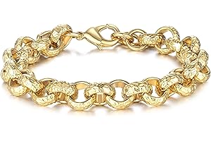 THE BLING KING 12mm/20mm Gold & Silver Ornate/Diamond Cut Bracelet, 6-8 Inch, PVD Gold & Silver Plated – Bling King London