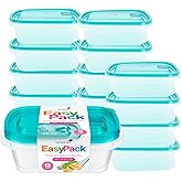 HOMESHOPA Plastic Food Storage Containers with Vented Lids, 12 Pack Leak Proof BPA Free Stackable Box, Microwave Freezer Dish