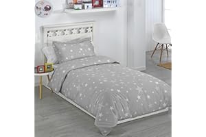Dhestia Home - Funda Nórdica Cama Infantil Stars Color Gris Talla Cama 90