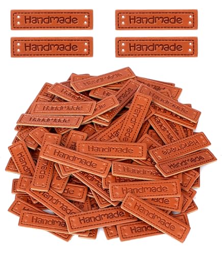 Lot De 100 étiquettes Faites à La Main En Cuir Synthétique Avec Trous Pour Vêtements, Jeans, Sacs, Chaussures, Chapeau (bleu