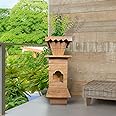 HANDICRAFT BAZAAR Marble Tulsi Pot for Home | Tulsi Marble Planter for Roof, Porch Balcony (Brown Large)