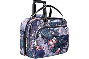 VANKEAN Rolling Laptop Case for Women, Premium Rolling Travel Luggage Bag Fits Up to 15.6 Inch Laptop Carry on Briefcase Water-Proof Overnight Rolling Computer Bags with RFID Pockets
