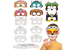YOLOUP 24 Stück Puppy Maske Bemalen Set Masken Basteln Hund Halbmasken Ausmalen Blanko Papiermasken für Kinder Jungen Mädchen Geburtstage Karneval Maskerade Cosplay Party