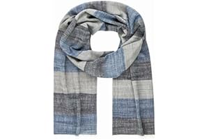 LINDENMANN Schal Herren blau Herren-Schal dünn 50% Baumwolle 50% Viskose