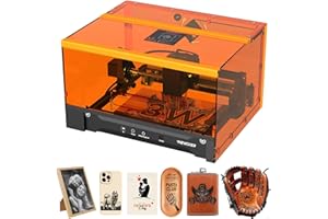 Laser Engraving Machine, Woxcker L2 Flex 3W Enclosure Laser Engraver No Installation Required for Metal, Wood, Acrylic, Leather, Glass, Beginner-Friendly (Class 1 & Output 3000 mW)