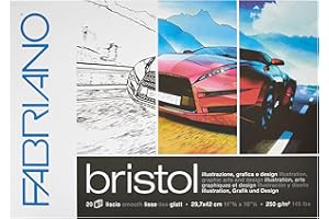 Fabriano Honsell 19002942 - Fabriano Bristol Block, DIN A3, 250 g/m², 20 Blatt, ultraglatte Oberfläche, sehr radierfest, ideal für Illustrationen, Grafik und Design, Weiß