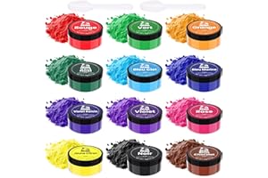 FIDTON Colorant Alimentaire Poudre 12 Couleurs x5g - Poudre Alimentaire Hautement Concentré pour la Pâtisserie, Colorant Poudre Alimentaire pour Gâteaux, Macarons (Usage Domestique et Professionnel)