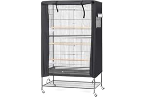 LINGSFIRE Ertisa Grande Copertura notturna per Gabbia Uccelli pappagalli, impermeabile, antipolvere, 97 x 60 x 130 cm