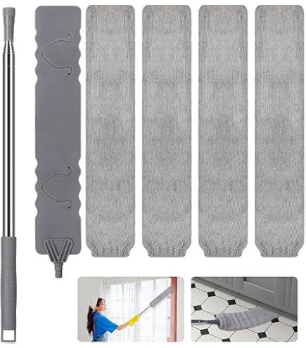 Piumino Per Polvere Retrattile - Asta Estendibile 91-125cm, Testa Microfibra, Per Pulire Sotto Elettrodomestici E Letti - Foto 13