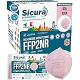 50 Mascherine FFP2 Colorata ROSA Certificate CE SICURA Protection BFE ≥99% Made in Italy Mascherina ffp2 vera Marcatura EFFET