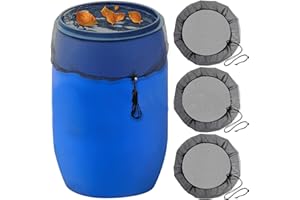 Braleto Filet pour tonneau d'eau de Pluie 3 pièces avec Cordon de Serrage réglable 95 cm Filet de Protection pour tonneau d'eau de Pluie Protection Contre Les Feuilles, Les moustiques