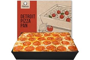 Chef Pomodoro - Plaque à Pizza Rectangulaire Style Detroit - Plaque Four et Moule Pizza en Aluminium Anodisé (35 x 25 cm)
