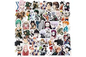 FRESHOER Adesivi misti di anime giapponesi, popolari adesivi classici, 50 pezzi, impermeabili, in vinile