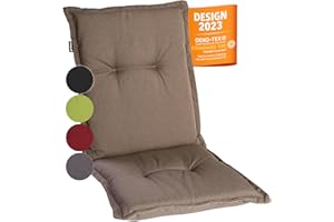 gardisun Gartenstuhlauflagen Niedriglehner I Extra Dicke Sitzauflagen I Made in Europe I Ideale Stuhlauflagen für Niederlehner Gartenstuhl I Auflagen mit extra hoher Lichtechtheit I 2er Set I Taupe