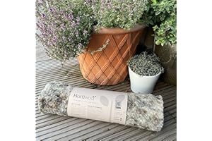 TECH-GARDEN Hortiwool - Rockwool Hanging Basket Liner 100% Pure Wool Biodegradable Natural Matting BIrd Nesting Gorw Media Plant Flower Planters Troughs Garden Pot Plants, Window Boxes Patio Containers