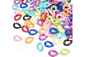 PH PandaHall 200pcs Anelli di Collegamento in Acrilico, connettori a Collegamento rapido a 10 Colori per Borsa per Occhiali, Orecchini a Catena, Gioielli, Artigianato Fai da Te
