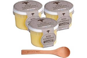 The Bramble Bay Black Country Beef Dripping 250g | Great Choice For Your Favourite Chips, Roasting, and Yorkshire Puddings | Pack of 3